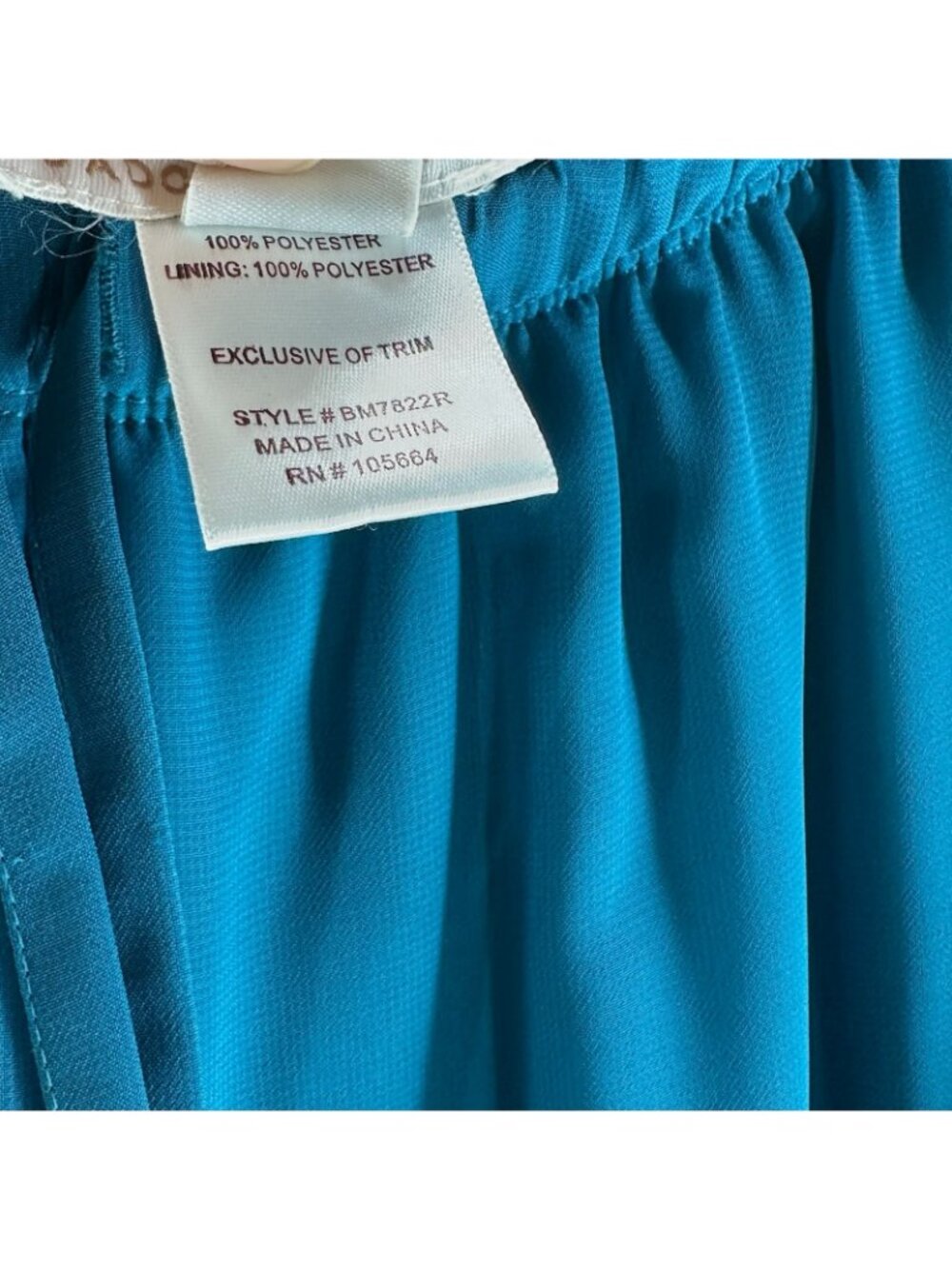American Glamour Badgley Mischka Chiffon Wide Leg Pants S Lined Drawstring Teal - Picture 16 of 16